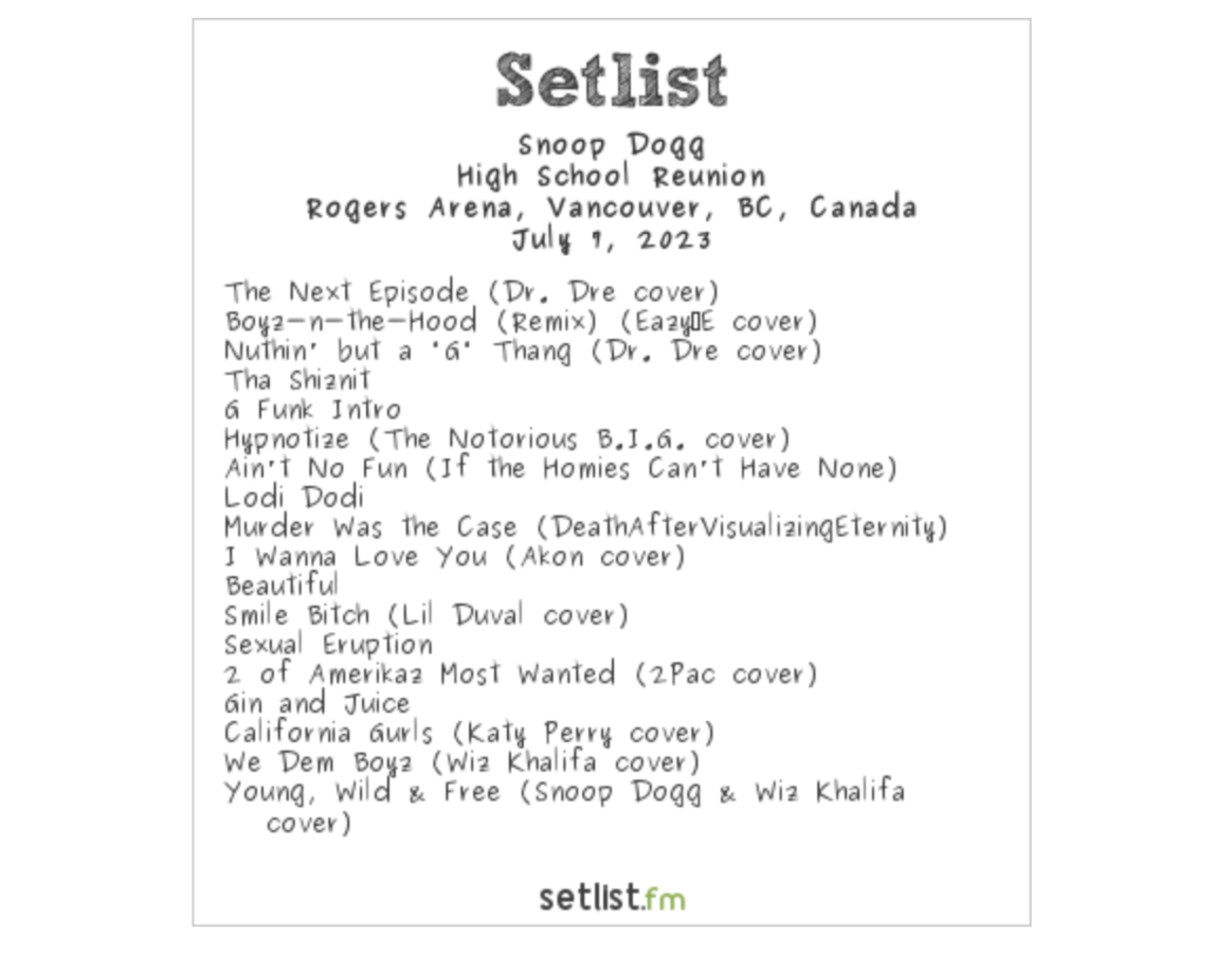 Snoop Dogg and Wiz Khalifa Kick Off High School Reunion setlist.fm